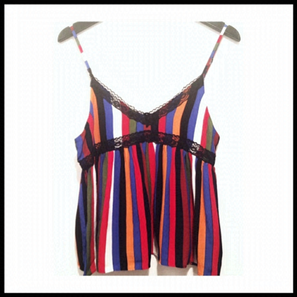 KAROL Striped Babydoll Top